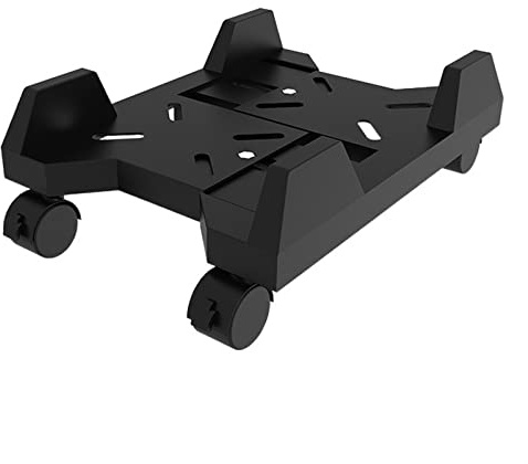 PC Tower Stand Mobile CPU Stand, Rolling Desktop PC Tower Floor, Adjustable Width Case Holder Cart with 4 Caster Wheels for Most Gaming PC Stand for Carpet(Black)