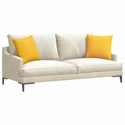 vidaXL Coussins de canapé 2 pcs Jaune Clair 45 x 45 cm, Décor de Salon, Coussins Modernes, Housses Amovibles, Accents Chics, Textiles Confortables