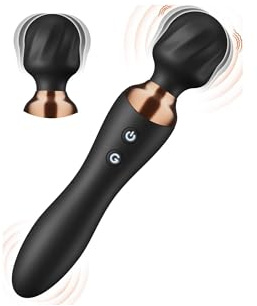 Lolitree Dual-Ended Wand Vibrator for Women & Couples – 24 Vibration Modes Head & Tail Wand Vibabrator, Adult Sex Toys G-Spot Stimulation, Silent Anal Vibrators, Powerful Silicone Wand Massager