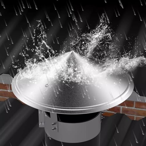 Cappello Per Camino Conico Cappa, Comignolo in Acciaio Inox, Comignolo Antivento Antipioggia Circolare Fissaggio a Doppia Per Prese D'aria Sul Tetto, Stufe E Camini(220mm/8.66”)