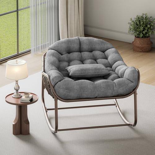 Garvee Komfortabler Papasan Gartenstuhl, Großer Egg rocking Chair