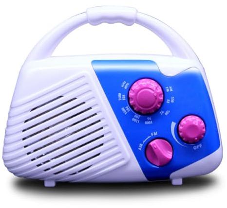 Duschradio Camping AM/FM-Radio Med Batterier | Duschradio med handtag Lämplig För Användning I , Utomhus, På Camping, Vandring, Backpacking, I Och På Resor