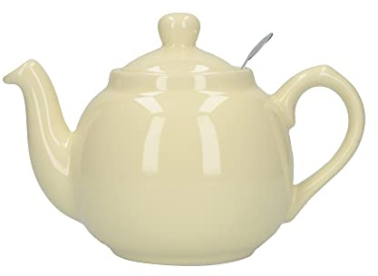 London Pottery Farmhouse Loose Leaf Teapot with Infuser, Ceramic, Ivory, 6 Cup (1.5 Litre), Off-white