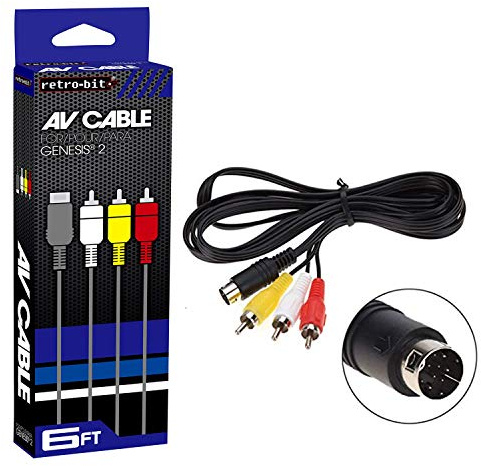 Câble vidéo Composite Retro-bit Megadrive/Genesis 2, 3 pins, Mâle à Femelle, Magnétique, pour TV, 3 ans de garantie