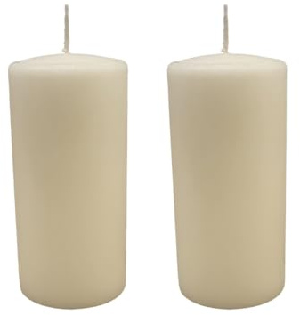 Pack 2 velones cera 15 x 7cm.Serie natural crea un ambiente cálido, acogedor y relajante vela sin perfume fabricado en España