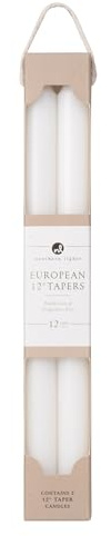 Northern Lights Candles - 12 2pk Tapers - Pure White - 72872