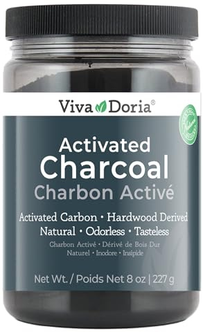 Viva Doria Virgin Activated Charcoal Powder, Food Grade, 227 g