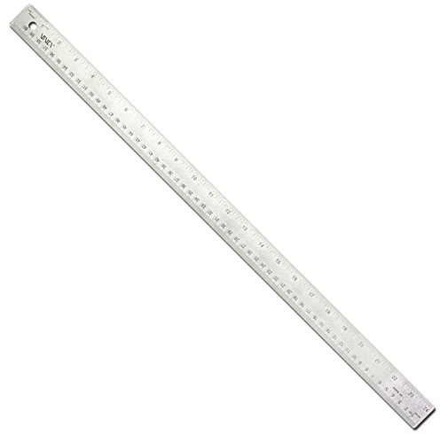 VINCA SSRN-24 Stainless Steel Office Drawing Ruler 0-24 Inch 0-60cm with Non Slip Cork Base Measuring Tool
