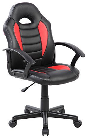 Techni Mobili Kids Gaming Chair, Racing Style Desk Chair, Adjustable, Red
