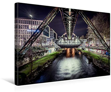 Premium Textil-Leinwand 45 x 30 cm Quer-Format Schwebebahnstation Wuppertal | Wandbild, HD-Bild auf Keilrahmen, Fertigbild auf hochwertigem Vlies, Leinwanddruck von Alexander Gründel