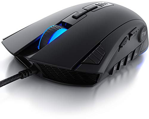 Titanwolf - Gaming Maus - Mouse mit 24.000 DPI Abtastrate - Sensor Avago 3360-12 Tasten - inkl. Software Makroprogrammierung - RGB mit Rainbow Backlight - Gewichtstuning - Polling-Rate bis 1000 Hz