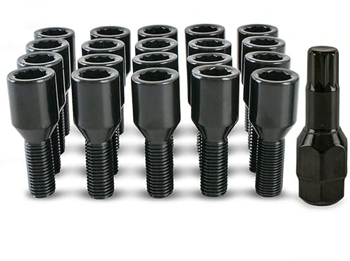 20 x Black Slim Fit Tuner Alloy Wheel Bolts Compatible With BMW 1 Series PN.20BM17TKB+Key111