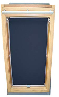 Rollo für VELUX Dachfenster Abdunkelungsrollo für TYP GGL/GPL/GHL - 102 - Farbe dunkelblau - mit Haltekrallen