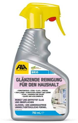 FILA Surface Care Solutions, BRIO, Universal-Schnellreiniger, der Ihre Oberflächen zu Hause zum Glänzen bringt, 750ml