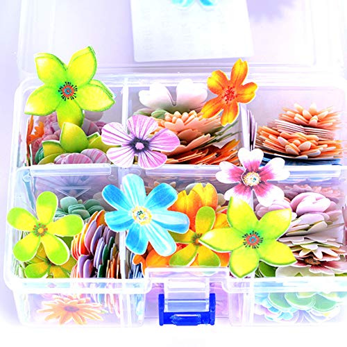 ISAKEN Lot de 360 fleurs comestibles multicolores pour décoration de gâteaux et cupcakes - Décorations comestibles pour fête, mariage, fête prénatale, Noël
