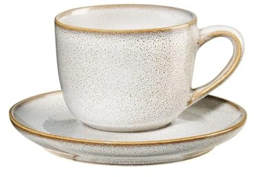 ASA Saisons Tasse mit Unterteller Steinzeug Nude-Sand 0,09l, Größe: 6,7cm x 5,5cm, 27110107