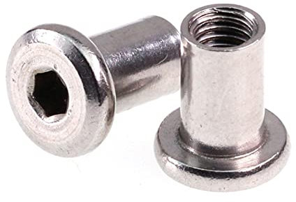DShanLa 50-100pcs / Lot Sperrholz Mutter M4 / M5 / M6 / M8 Carbon Steel vernickelt Kolben Nut Flach Kopf umgekehrte Hex Möbel Sicherungsmutter DShanLa (Size : M5x15 (100PCS))