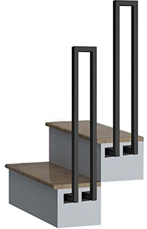 OTOEKO Corrimano Moderno per Scale Esterne Interne, Parapetto in Ferro Battuto A Forma di U A Montaggio Laterale, Kit Ringhiera per Scale Assistenti - Design A Tubo Quadrato (Size : 95cm(2.1ft))