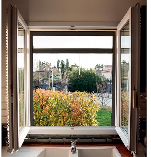 WERKA PRO Fenster-Rollmücke aus anthrazitgrauem Aluminium 130 x 160 cm