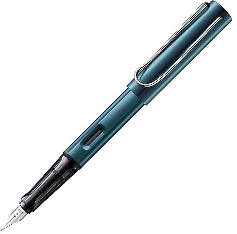 LAMY AL-star leichter Füllhalter 0D4 aus Aluminium in petrol mit ergonomischem Griff und polierter Stahlfeder Strichbreite Extra Fein, inkl. Tintenpatrone T 10 blau