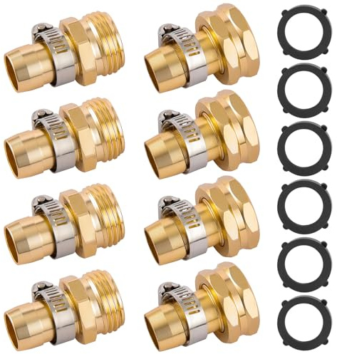 4 Set Garden Hose Repair Connector, Fit for 3/4 or 5/8 Garden Hose