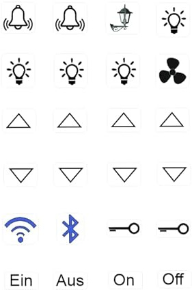 Generic Schalter Aufkleber Set mit 24 Aufklebern (RP 24/2) (10mm) für Smart Home, Wände, Glas, Multicolor, Minimalistisch, Sticker-Set, Sticker