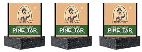 3Pack Kiefernteer-Seife Seife Bar für Männer Natürliche Körperseife Bar Männer Ätherische Ölseife für Männer Handgemachte Seife Bar für die meisten Typ Körper Gesicht Haar