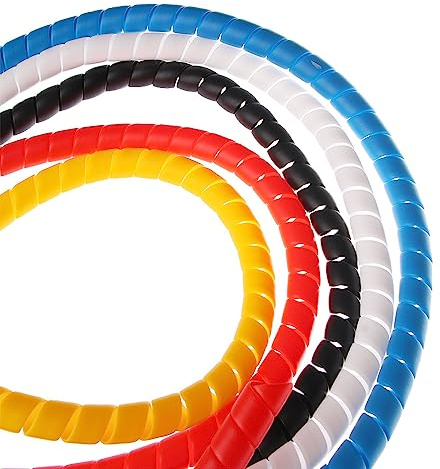 Leadigol 5PCS Spiral Wire Organizer Wrap Tube,1M 14mm Cable Management Hose Protector Sleeve Winding Pipe Cable Organizer