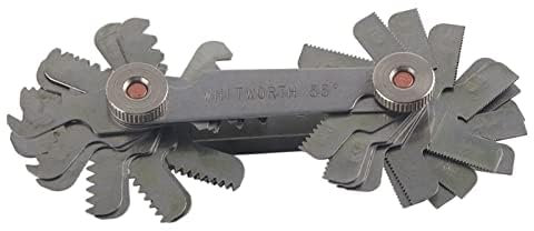 Gewindelehre, 52 pcs Edelstahl-Gewindelehrdorn 60° und 55° Messwerkzeug für Präzise Gewindemessung Magnetkopf mit Starker Härte Frei Einstellbar für Metalldrehmaschinen (Metrisch + Imperial)