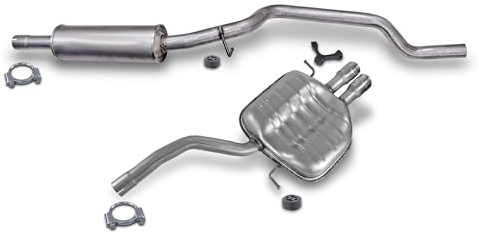 ATEC Germany Auspuff Schalldämpfer Set 1x Mittelschalldämpfer, 1x | Kompatibel mit: VW CC B7, PASSAT B6, PASSAT B6 Variant, PASSAT B7, PASSAT B7 Variant, PASSAT CC B6