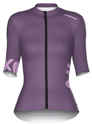 INBIKE Radtrikot Damen Kurzarm Fahrradtrikot Sommer Atmungsaktiv Trikot Fahrrad Rennrad Shirt Fahrradbekleidung Lila L