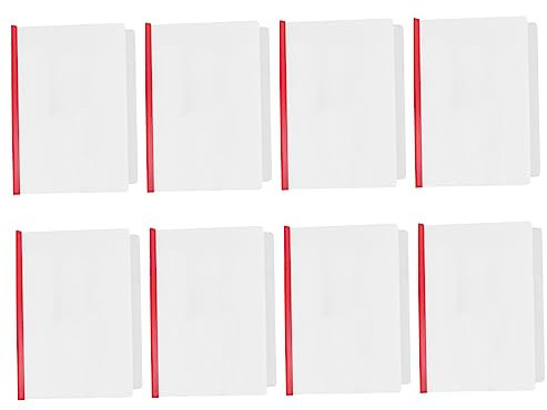 CAXUSD Fächermappen A4 aus Kunststoff Transparente Aktenmappe mit 10 Stück Spritzfeste Oberfläche Rot für Schule und Persönliche Ablage