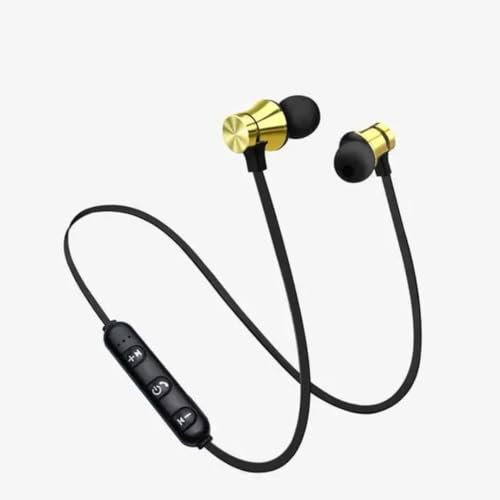 Generic Wireless Earbuds & Bluetooth Headphones: Magnetic Neckband, In-Ear Bluetooth Earphones with Microphone, IPX6 Sweatproof, Deep Bass - Perfect for Calls, Music, Sports - Lightweight. (Gold)