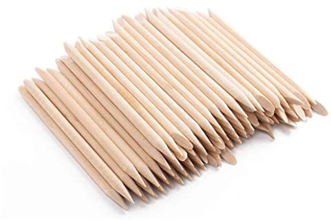 Bastoncini arancioni in legno per unghie Bastoncino per cuticole per unghie per rimozione pusher Strumenti per manicure, pedicure e pedicure 100 pezzi Bastoncini arancioni Bastoncino per cuticole in l