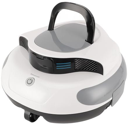 Cordless Robotic Pool Cleaner, Powerful Dual Motors, Advanced Filtration, Automatic Parking Pool Vacuum Cleaner, Ideal for Above Ground Inground Pools Up to 1000ft² (UK Plug