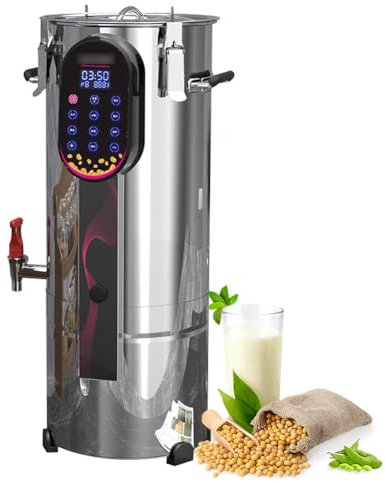 JMOZHCD Commercial Soybean Milk Machine, Dry Beans/Wet Beans Are Automatically Ground Maker, Stainless Steel Grinding Machine (30L)