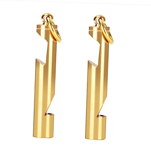 Garneck 2pcs Copper Whistle Bottle Opener Survival Emergency Sos Camping Safety Whistle Pendant for Outdoor Activities