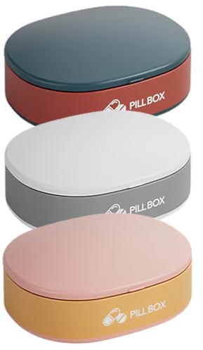 ISAKEN Portapillole Giornaliero Tascabile, Contenitore per Pillole Portapillole Portatile da Viaggio Portapillole a 4 Celle con Corda in Silicone Porta Medicine per Vitamine, Integratori