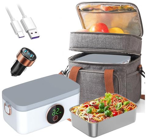 LFLIFENG Fiambrera Electrica Coche Recargable E Inalámbrico, Corta Fiambrera Profesional Portátil Y con Batería De 16000 mAh, Fiambrera