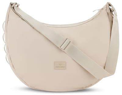 Johnny Urban Crossbody Bag Damen Herren Beige - Kaia XL - Bauchtasche im Halbmond Stil - Moon Bag - Tasche mit 16 Zoll Laptopfach - Wasserabweisend