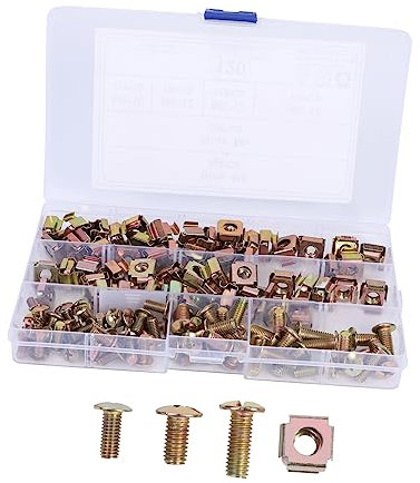 PartyKindom Boîte De 120 Écrous Cage Carrés Vis À Métaux M5 Montage Facile Kit De Vis Pour Clôture