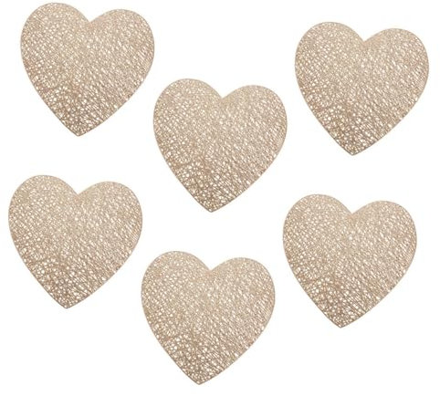 OFFSCH 6pezzi Tovaglietta in Forma Di Cuore Tovaglietta Resistente All Usura Da Pranzo Elegante Forniture Per Cena Decorativa