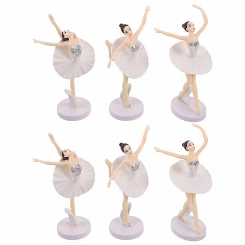 Alasum 2sätze Puppenhaus Ballerina Puppen Mädchenfigur Mit Sockel Ballettmädchen Statue Tisch Dekoration Tanzpose Spielzeug Für Puppenhaus Geburtstagsdeko Mädchenzimmer