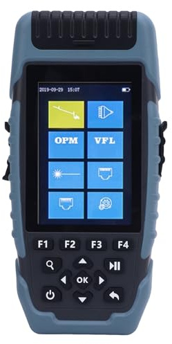 OTDR 4 in 1 Tester in Fibra Ottica, Intervallo di Test Touchscreen 3,5 Pollici 64 Km con Localizzatore di per Reti FTTX e Access, Riflesso del Dominio del Tempo Ottico,