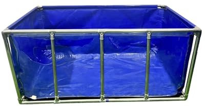 Transparenter oberirdischer Fischteich – großes 1 x 1 m großes Aquakulturbecken zum vorübergehenden Halten und Betrachten – langlebiges Segeltuchdesign für einfache Einrichtung und Wartung