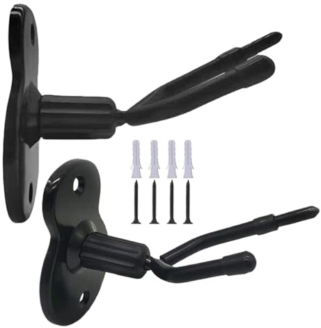Montaje de pared de violín con soporte de, soporte de pared de perchero de violín,2x Gancho de perchas de Viola con soporte de - Organizador de instrumentos de ahorro de espacio para el hogar y el es