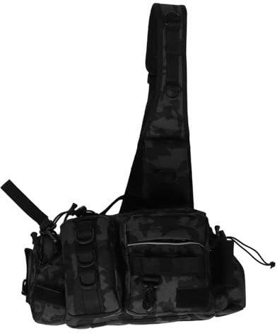 Toddmomy Fliegenfischertasche mit Wasserdichtem Schutz und Zubehörhalterung Leichte Outdoor-schultertasche Organizer für Angelzubehör zum Wandern Jagen und Campen