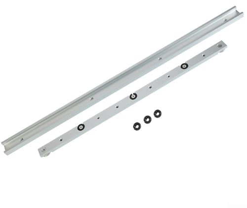 Volakebeing Sistema di guide con scanalatura a T, guida in alluminio con scorrimento regolabile per seghe da officina e banchi da lavoro per la lavorazione del legno (binario a T da 600 mm + barra