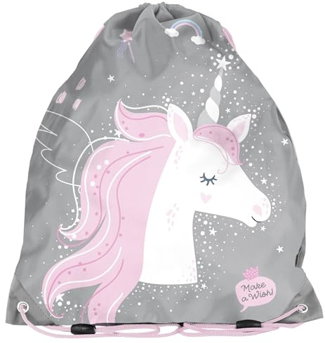 PASO Kinder Turnbeutel Sportbeutel 36x32 cm - Einhorn