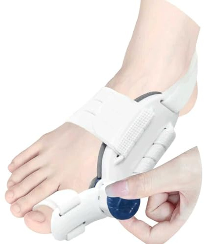 ePicsoa Hallux Valgus Korrektur Set, Unisex Fixierplatte Upgrade Hallux Valgus Ballen Zehen Korrektor mit Zehentrenner aus Silikon + Zehenspreizer Trainingsband, Orthopädische Zehenbegradigung (Weiß)